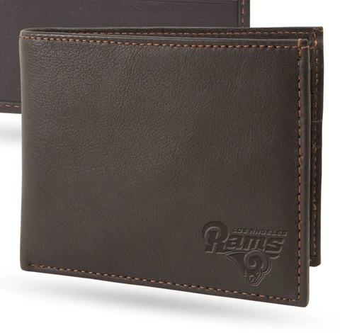Los Angeles LA Rams Football Sparo Wallet Lic. NFL BI-Fold Leather Billfold RFID Cover