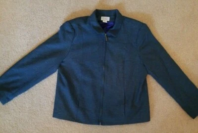 Chaqueta Blazer Vintage Napa Studio Mujer Talla 14 Cremallera Forrada Frontal Bolsillos Verde azulado  Foto 1 de 4