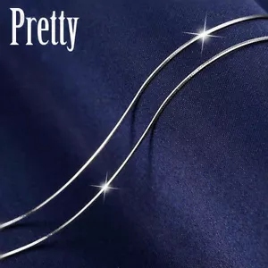 GENUINE 925 Sterling Silver Solid 1MM Snake Chain Necklace for Pendant 40cm-50cm - Picture 1 of 4