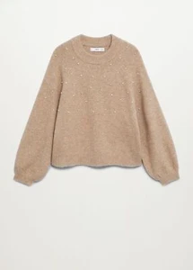 Nuevo con etiquetas Mango Perlas Mujer Suéter Tejido Reino Unido Talla 6 (XS) Precio de venta sugerido por el fabricante: £49.99 - Imagen 1 de 9