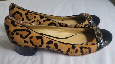 COACH Animal Leopard Cheetah Print Calf Hair Leather Pump Chunk Heels Womens 9.5 - Image 1 of 4