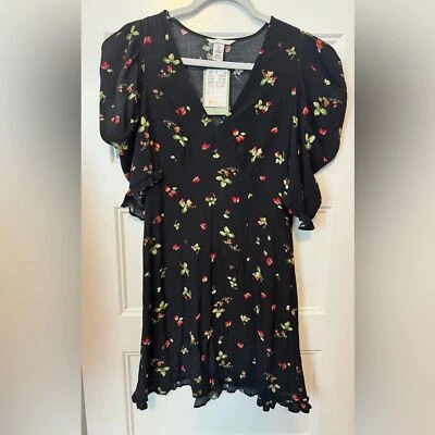 NWT H&M Strawberry Print Dress Size Small - Image 1 of 4