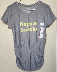 Time And Tru Maternity Women's Grey Graphic T-Shirt Size S (4-6) BRAND NEW - Picture 1 of 6