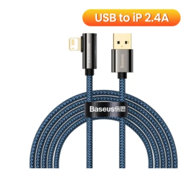 Baseus Mobile Games Gaming Strong Angled Connector Cable Charger For iPhone - Image 1 of 4