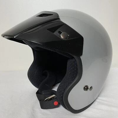 Casco de motocicleta FULMER AF-255 cara abierta plateado con visera aprobado por el DOT pequeño Foto 1 de 4