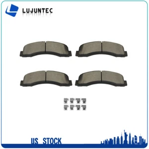 Two Pair Front Ceramic Brake Pads w/ Hardware Set for 18-22 Lincoln Navigator - Picture 1 of 10