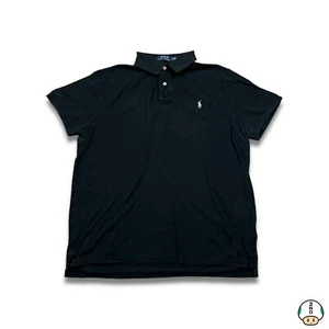 Polo Ralph Lauren Shirt Mens XL Black Pony Casual Slim Fit Preppy Short Sleeve - Picture 1 of 5