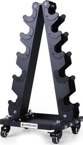 LIONSCOOL Premium Supporto per Manubri in Acciaio Massiccio Solo, Peso Portatile A-Frame - Foto 1 di 12