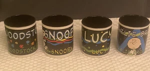 1994 PEANUTS SNOOPY CHARLIE BROWN LUCY & WOODSTOCK 4 COFFEE MUGS - Picture 1 of 11