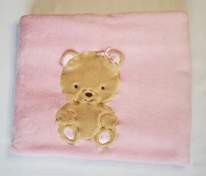 Okie Dokie Tan orsacchiotto rosa peluche coperta di sicurezza bambino fiocco amorevole - Foto 1 di 10