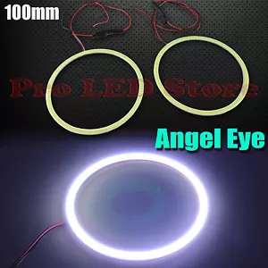 2x Angel Eyes COB Halo Ring White 100mm LED Light Headlight Fog Housing - Picture 1 of 2