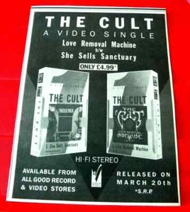 The Cult Love Removal Machine Vintage ORIG 1987 Press/Magazine ADVERT 8"x 5.5" - Imagen 1 de 3