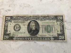 1934-B $20 STAR FEDERAL RESERVE NOTE,CLEVELAND,OHIO,CIRCULATED - Picture 1 of 5