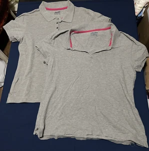 Austin Girls Polo School Uniform Shirt Gray- Size XL(14-16), 2XL(18-20) Lot of 4 - Picture 1 of 5