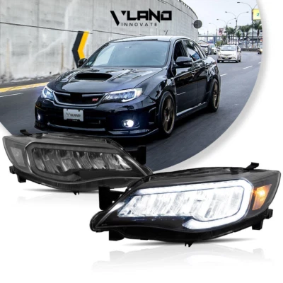 Conjunto de faros delanteros LED VLAND Fit 2008-2014 Subaru Impreza WRX con secuencial Foto 1 de 4