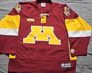 Minnesota Golden Gopher NCAA Zephyr Hockey Trikot genäht Fight Strap Herren Gr.52 - Bild 1 von 9