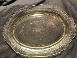 Vtg Depression Glass Amber Platter Pattern: Madrid " Federal" 11 X 8" - Picture 1 of 2