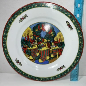 Theresa porcelain dinner plate 10.5 inches Christmas stockings - Picture 1 of 6