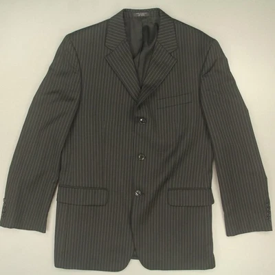 Jones New York Blazer Abrigo Deportivo Traje Chaqueta 39R Negro Pin Rayas Lana 3 Botones Foto 1 de 4