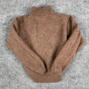 Unicorn Sports Sweater Girls Small Brown Wool Mock Neck LogoPulloverVintage Knit - Picture 1 of 7