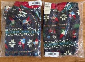 Hanna Anderson Xmas Holiday Funny Dog Pajamas 2 Pair XL retails for $28 each - Picture 1 of 7