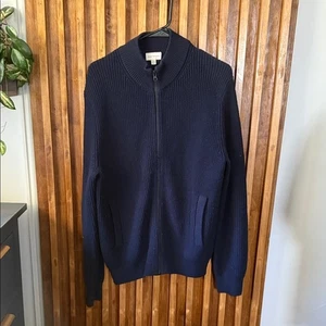 CLUB MONACO Full Zip Ribbed Classic 100% Merino Wool Sweater. M - Bild 1 von 6