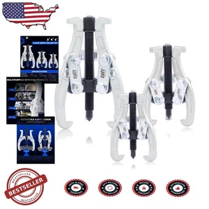 Heavy Duty 3 Jaw Gear Puller Set 3" 4" 6" Reversible Jaws Bearing Removal - Foto 1 di 9