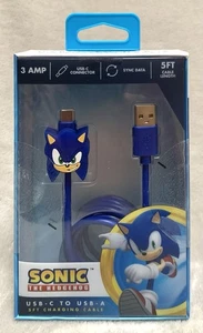 NEW Sonic The Hedgehog USB-A To USB-C 5ft Charging Cable - Picture 1 of 5