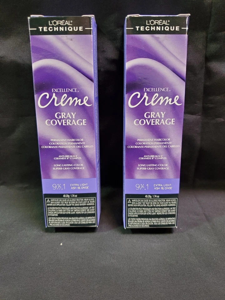 Color de cabello L'OREAL gris cobertura 9 1/2,1 extra claro rubio ceniza 1,74 oz (paquete de 2) Foto 1 de 1