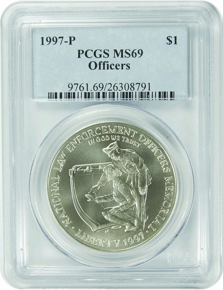 1997-P PCGS MS69 Officers $1 Commemorative - Image 1 of 1