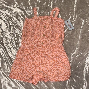 Cat & Jack Girls Leopard Romper - Light Pink - Small - Picture 1 of 1