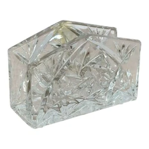 BADASH 24% Lead Crystal Poland Letter Napkin Holder - Picture 1 of 6