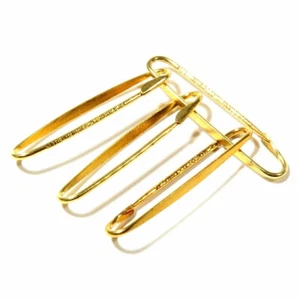 Lot (10) Vintage Deco Czech gold tone brooch pins jewelry making 30mm - Picture 1 of 3