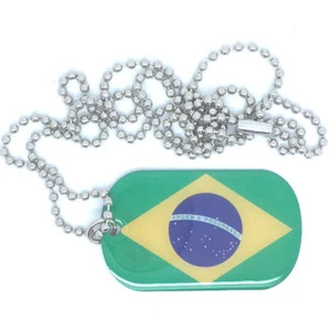 Brasilien Brasil Dog Tag Erkennungsmarke Anhänger Kette flag 3x5cm #502 - Bild 1 von 1