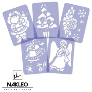 5x reusable PLASTIC Window Christmas Stencils / Santa / Snowflakes / Xmas / A4 - Picture 1 of 2