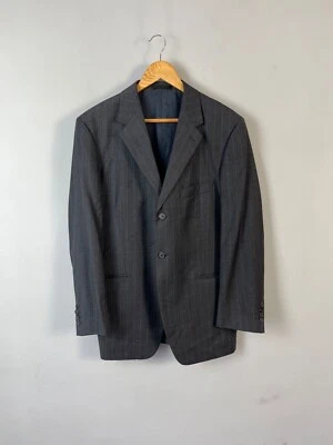 Yves Saint Laurent YSL Vintage Classic Men Grey Wool Striped Blazer Size 50S - Image 1 of 4