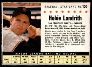 1961 Post Cereal #150 Hobie Landrith Excellent+ Giants ID:224156 - Picture 1 of 2