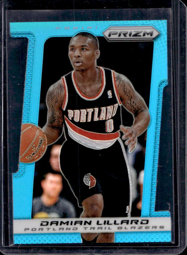 2013-14 Prizm Damian Lillard Light Blue Prizm Die-Cut #016/199 Trail Blazers