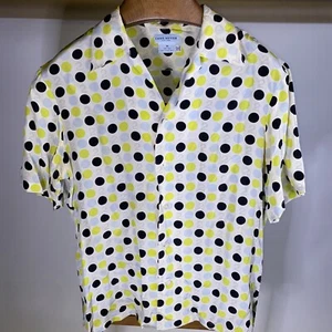 Vintage GENE MEYER 100% Silk Short Sleeve Button Up Multi color Shirt - Picture 1 of 6