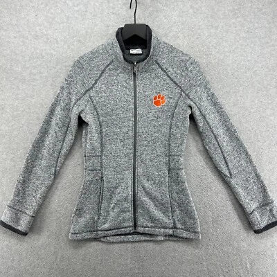 Champion Jacket Womens Small Gray Long Sleeve Full Zip Sleeve Clemson Tigers - Image 1 of 4