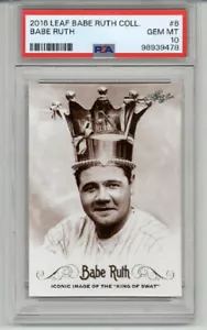 2016 LEAF BABE RUTH COLLECTION #6 BABE RUTH NEW YORK YANKEES PSA 10 LOW POP 2 - Foto 1 di 2