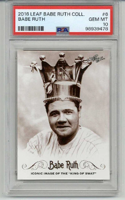 Colección Leaf Babe Ruth 2016 #6 Babe Ruth New York Yankees PSA 10 Low Pop raro Foto 1 de 2