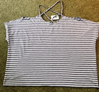 Top Corto a Rayas Caballete Plus LAVANDA TALLA 2X SEXY TIRAS NUEVO Foto 1 de 4