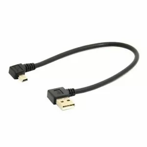 Mini USB 5Pin Right-Angle Male to Left USB 2.0 Male Data Charger cable - Picture 1 of 2