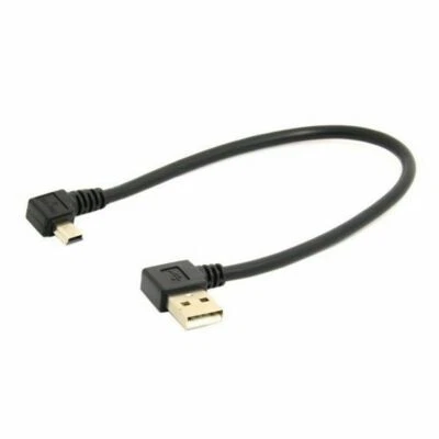 Mini USB 5Pin Right-Angle Male to Left USB 2.0 Male Data Charger cable - Image 1 of 2