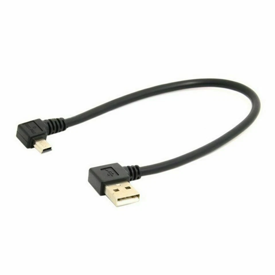 Mini USB 5Pin Right-Angle Male to Left USB 2.0 Male Data Charger cable - Image 1 of 2