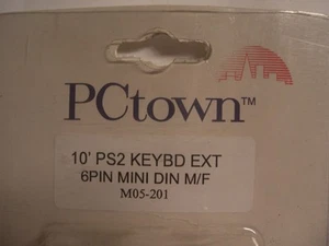 PCtown, M05-201, KEYBOARD EXTENSION CORD, PS2, 6-PIN, MINI- DIN, M/F, 10' - Picture 1 of 7