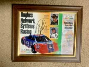 Bobby Hamilton Hughes Network Systems Autographed Print, framed. - Picture 1 of 2