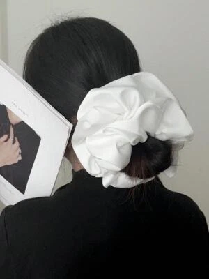 1pc Extra Large Faux Silk Scrunchie – Soft, Fluffy, Elastic & Fashionable Hair - Image 1 of 4