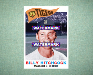 Billy Hitchcock Detroit Tigers 1960 Style Custom Baseball Art Card